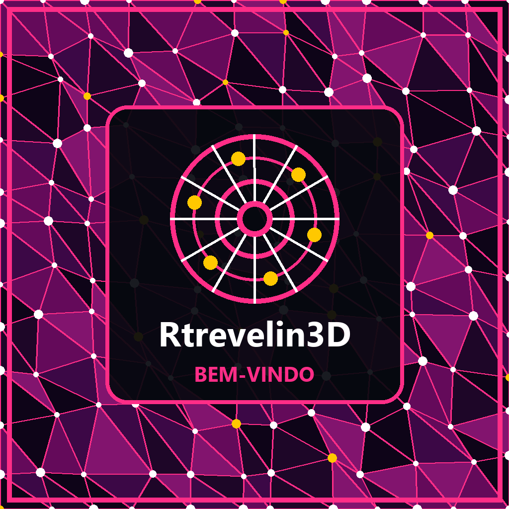 Alvo 2: malha magenta com símbolo radial e a palavra Bem-vindo