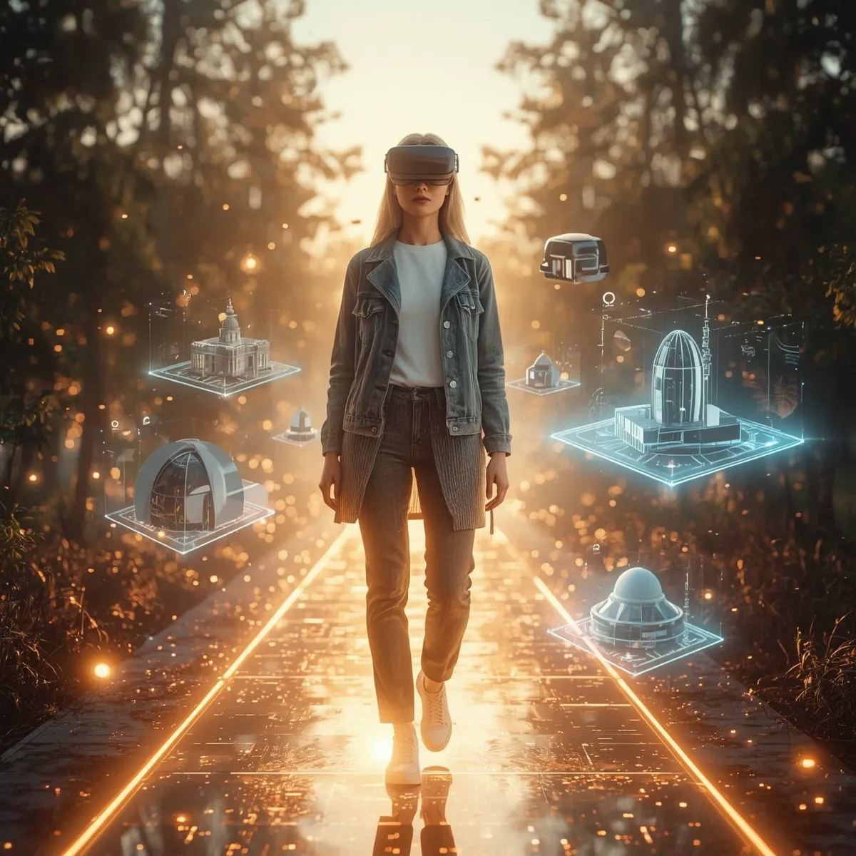 Pessoa explorando uma experiência de realidade virtual