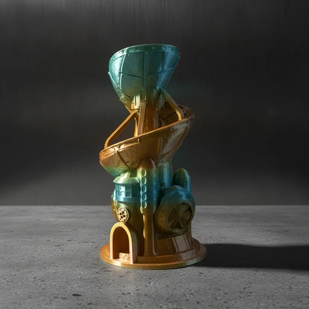 Torre decorativa em duas cores